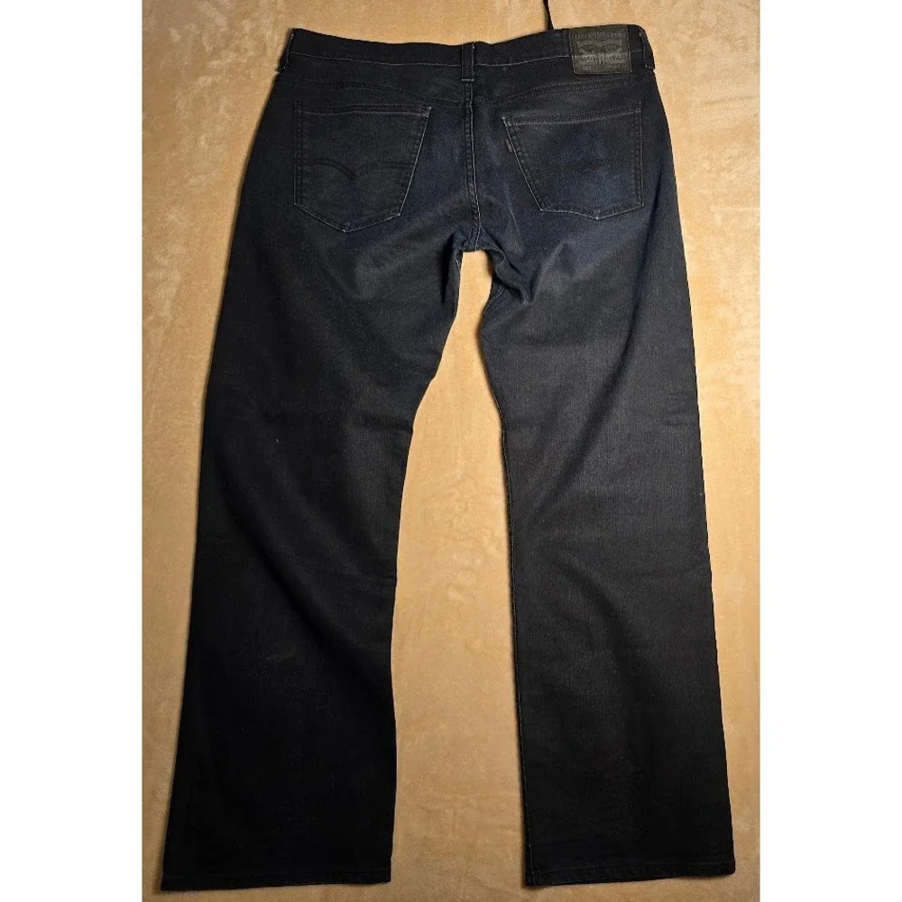 Levis 569 Straight Fit Jeans Mens 36x34‎ Dark Indigo Blue Stretch 893